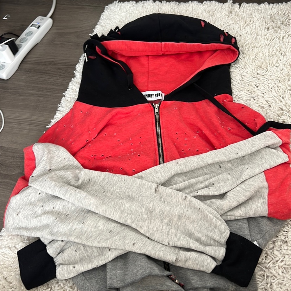 Multi Color Block Zip Up Sweatshirt - image 1